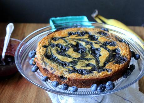 Paleo Banana Blueberry Swirl Cake