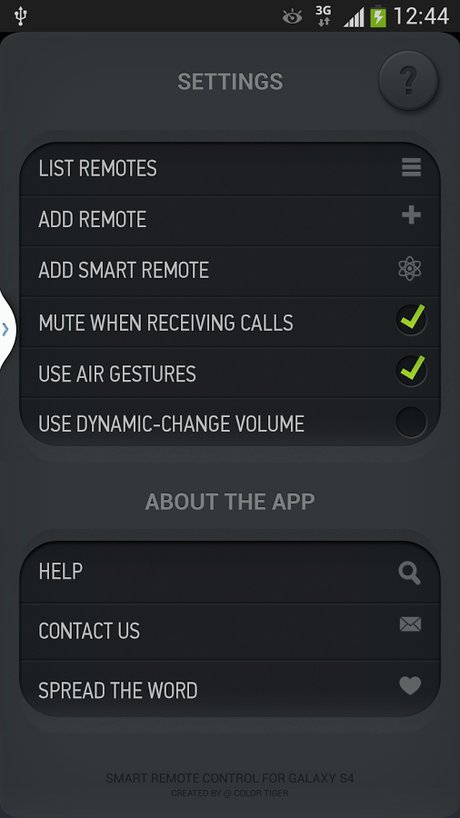 Smart IR Remote for Galaxy S4 - screenshot