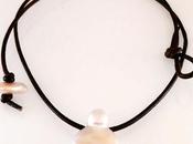 Freshwater Pearl Natural Leather Choker Hand-drilled