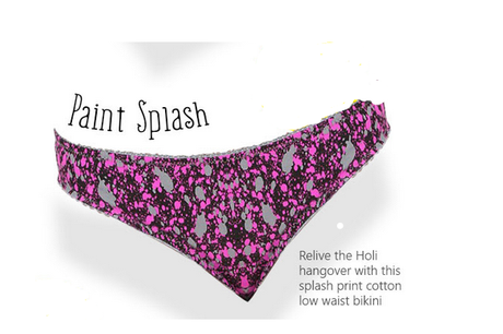 Splash print panty with low-waist detail