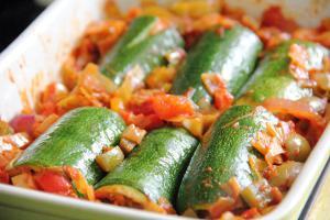 Making courgette cannelloni