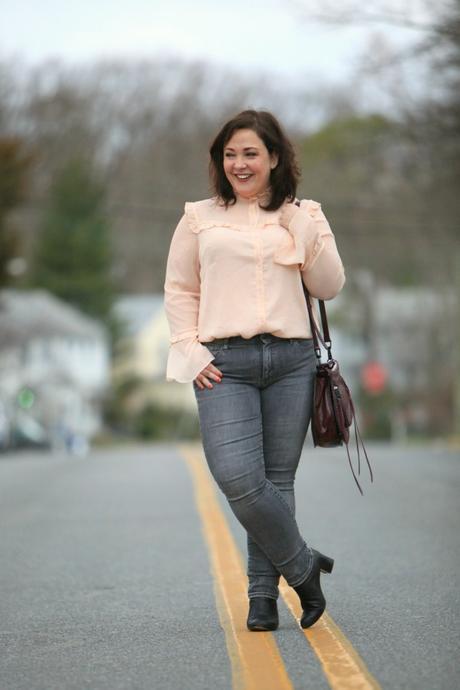 What I Wore: Peach and Grey