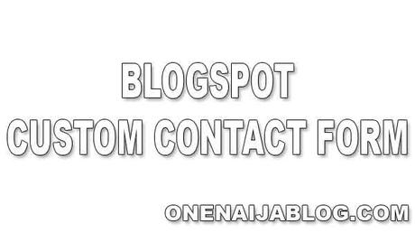 Another Custom Contact Form For Your Blogger Blog