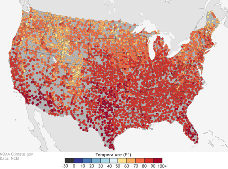 U.S. spring extremes: coldest and warmest first days of spring
