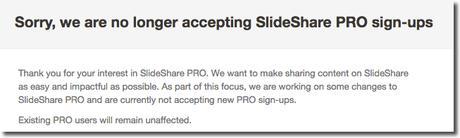 no Slideshare pro sign-ups