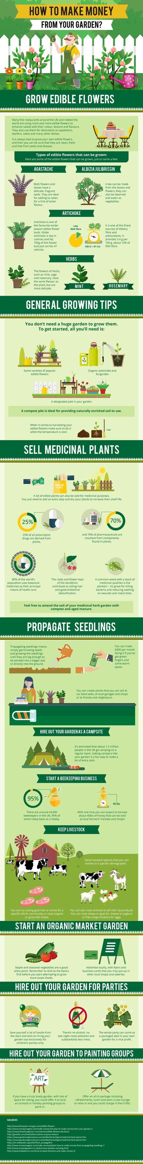 How to make money from your garden - Infographic