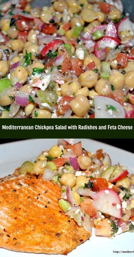 Mediterranean Chickpea Salad with Radishes and Feta Cheese