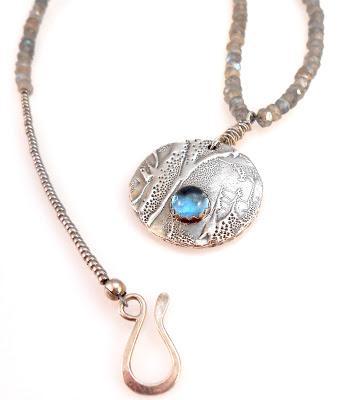 Blue Topaz in Fine Silver with Labradorite Necklace Fine ...
