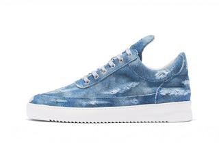 Denim's New Dawn:  Filling Pieces Low-Top Denim Blue Sneaker