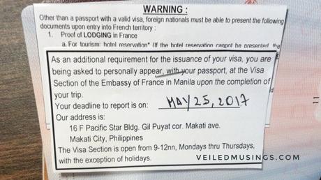French Visa Application – Manila via VFS Global