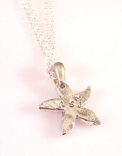 Fine Silver Starfish on Sterling Rolo Chain I love the be...