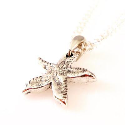 Fine Silver Starfish on Sterling Rolo Chain I love the be...
