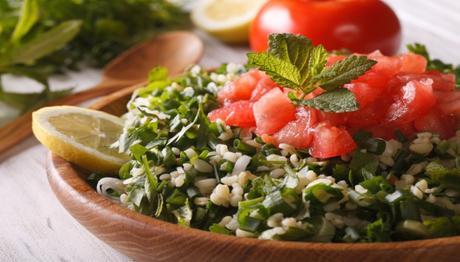 Tabouleh, or tabouli, is a wheat-and-parsley pilaf. Celiacs beware!