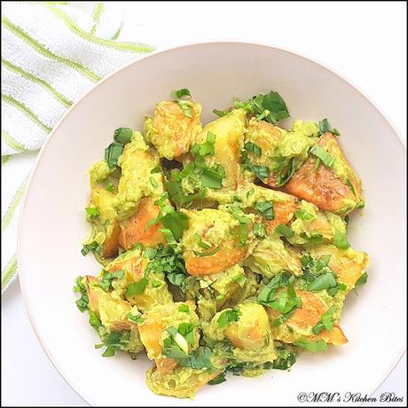 Potato Salad with Wild Garlic Avocado dressing mmskitchenbites