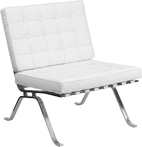 White Leather Lounge Chair