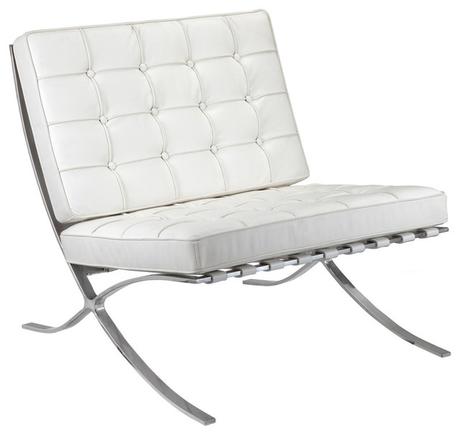 White Leather Lounge Chair