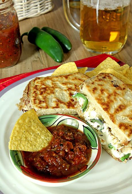 Jalapeño Popper Grilled Cheese Sandwich with Beer Battered Crust