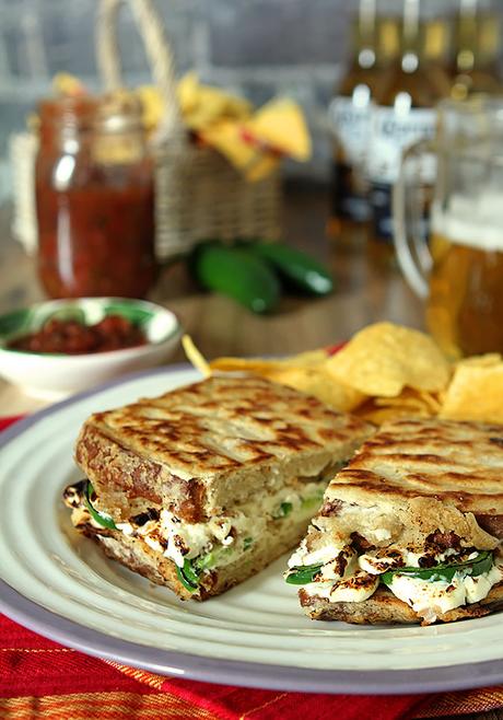 Jalapeño Popper Grilled Cheese Sandwich with Beer Battered Crust