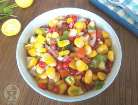 This summer let the kids enjoy a refreshing and colorful snack packed with nutrition - a Sweet Corn Salad with veggies and lime seasoning!