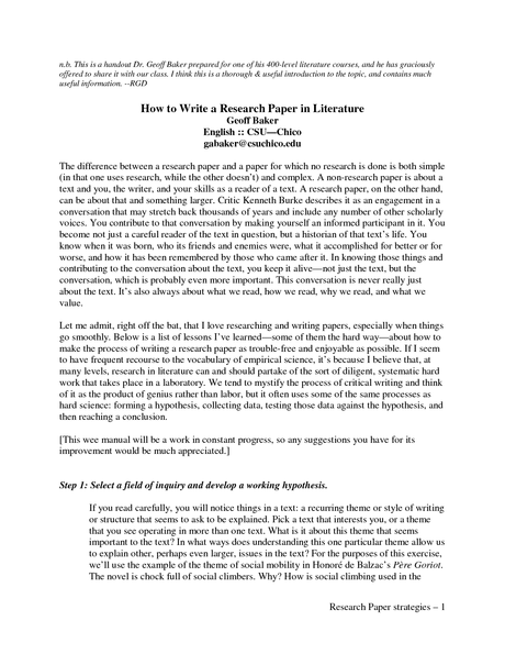 Writing a Research Paper - Purdue OWL