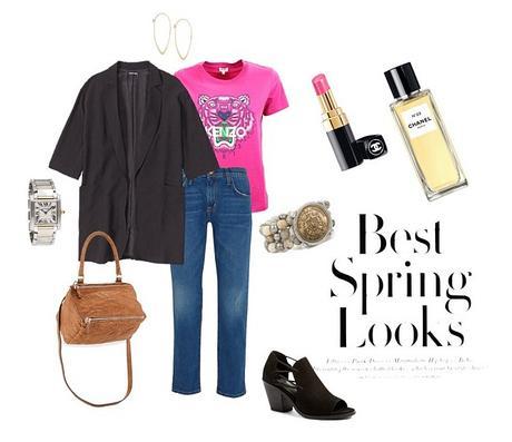 casual spring style with a pink tee