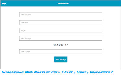 Introducing MBA Contact Form For Bloggers !