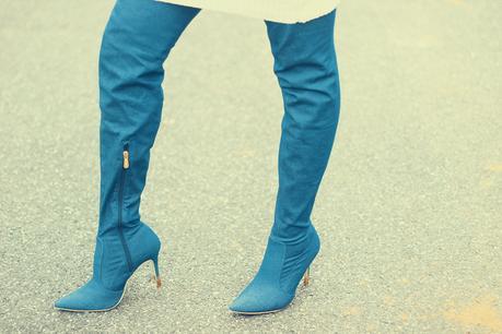 What I Wore: Denim Thigh High Boots