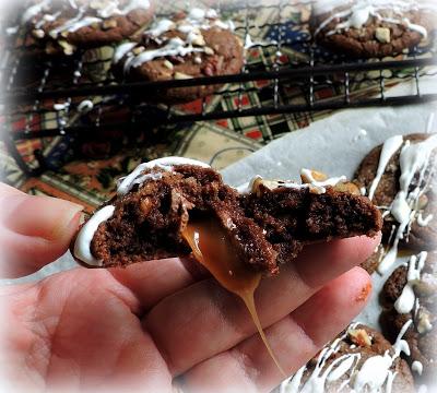 Caramel Stuffed Chocolate Cookies