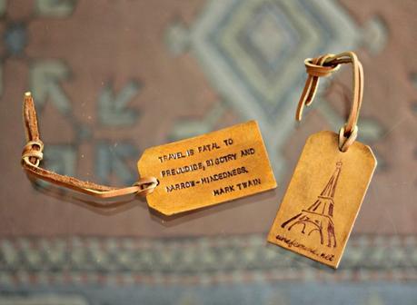 Catching Up… imprinted leather luggage tags