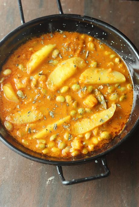 Aloo Lilva Subji: Tuver/Pegion Peas Potatoes Curry