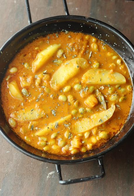 Aloo Lilva Subji: Tuver/Pegion Peas Potatoes Curry