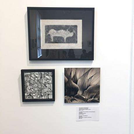 Trio of Black & White Artwork at Miniatures Exhibit at Cambridge Art Association