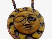 Hand Carved Polymer Face Pendant