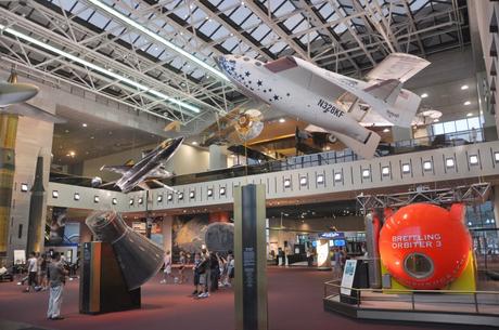 Interior of Air & Space Museum, a top place to visit in D.C. with young kids