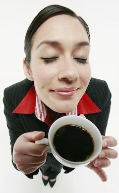 business woman enjoying cup of coffee
