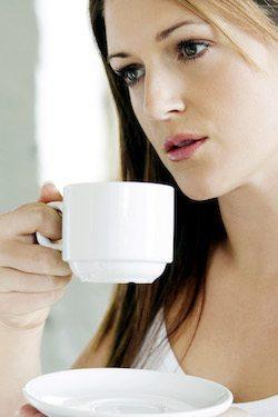 lady drinking coffee