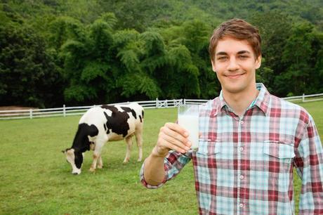 man with glass of milk