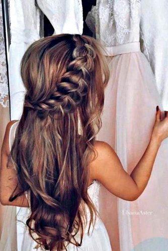 wedding hairdos dark long hair ulyana aster-via-instagram