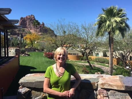 On the terrace of elements restaurant for lunch (Camelback Mountain in the background)