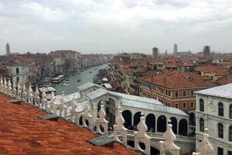 Adventures In Venice rooftop view Rialto bridge and Grand Canal, Venice