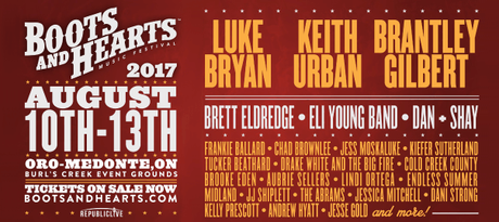 Boots & Hearts 2017 Day-to-Day Lineup Announcement!