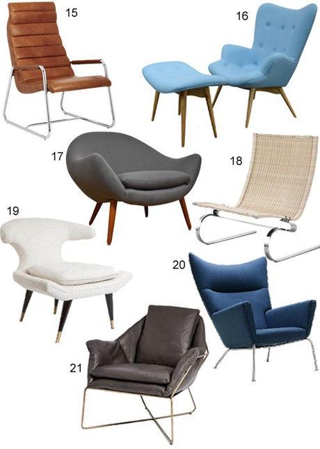 Mid-Century Modern Lounge Chairs Modern Living Room Furniture