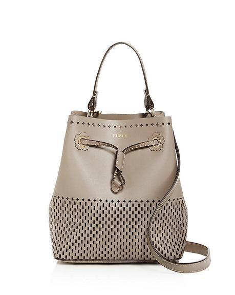 Furla perforated leather bucket bag