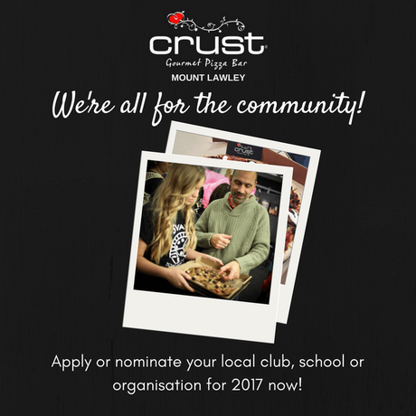 Crust Mount Lawley handing out delicious pizza sponsorships