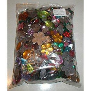 Image: S+S Faceted Acrylic Gemstones, 1/2 Lb. (Bag of 2000) Super hard, clear acrylic gemstones have a scratch-resistant, heavy foil backing.