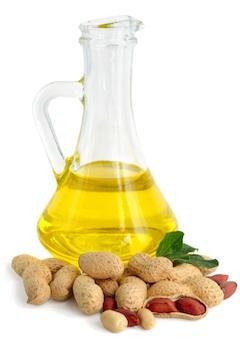 peanut oil in a glass jug