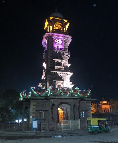 Clock Tower at night jodhpur