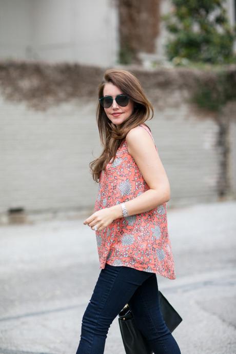 Amy Havins wears maternity clothing from the Rosie Pope for Kohl's collection.