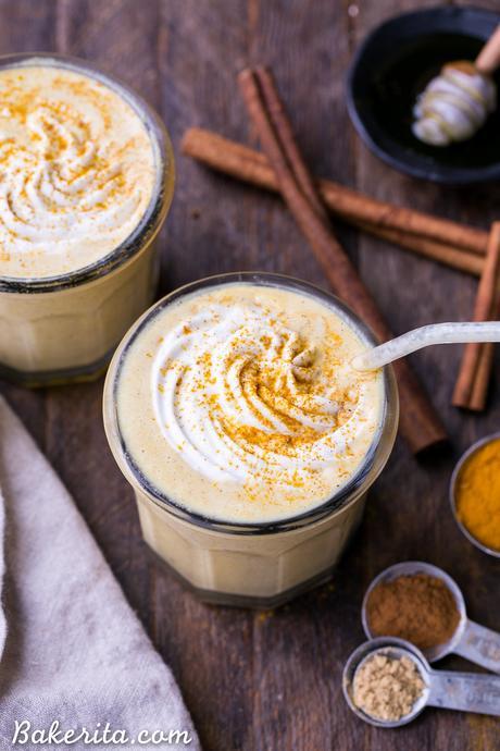 Golden Milkshakes are smooth, creamy, and refreshing, and they're loaded with anti-inflammatory turmeric and other health-boosting spices. This easy drink recipe is one you'll love sipping on hot days!