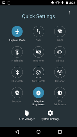 Quick Settings – Toggles